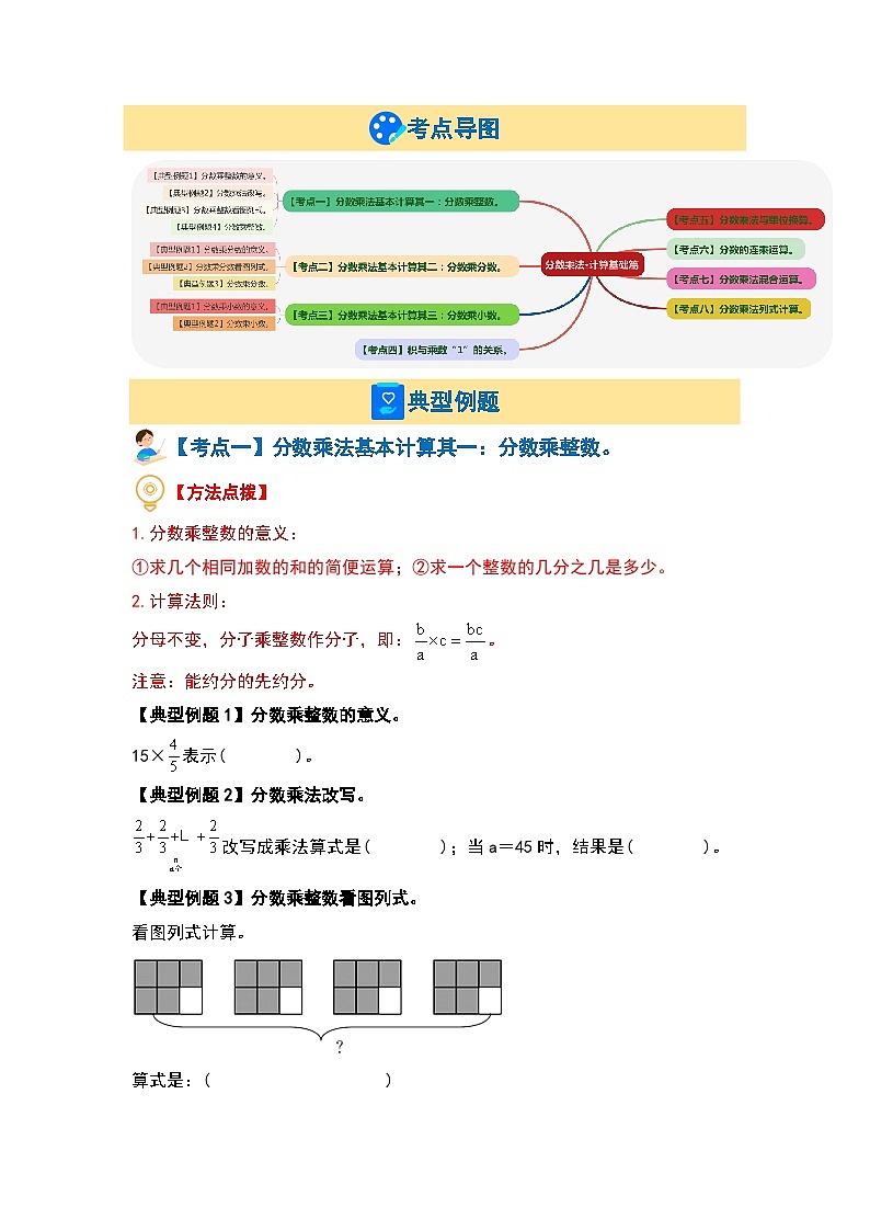 第一单元分数乘法·计算基础篇（八大考点）-2023-2024学年六年级数学上册典型例题系列（原卷版）人教版第3页