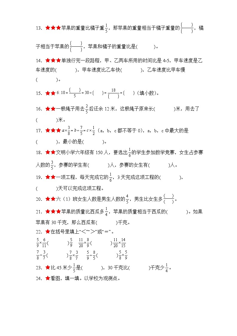 人教版六年级数学上册考点突破 高频易错填空30题[真题精选]（原卷版+解析卷）第2页
