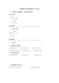 小学数学人教版五年级上册整数乘法运算定律推广到小数精练