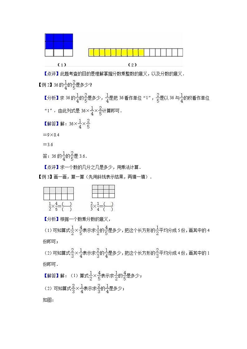 第1讲  分数乘法【高频考点+典例精析+易错精练】-人教版小学六年级数学上册期末易错高频考点精讲精练第2页
