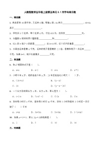 小学1 用字母表示数达标测试