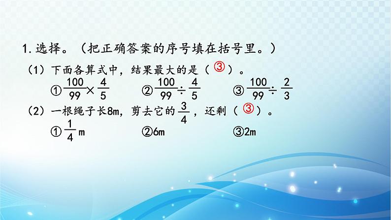 人教版数学六年级上册 分数乘除法（2） 巩固练习课件PPT02