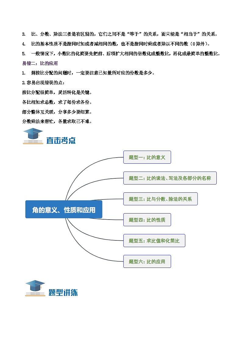 人教版2023-2024学年六年级数学上册真题汇编讲义（知识点+导图+考点讲练）专题04《比的意义、性质与应用》（知识讲练）学生版+教师版02