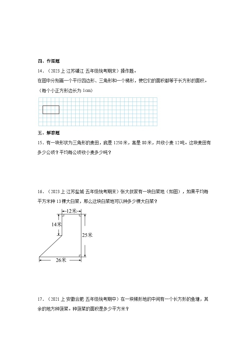 专题7多边形的面积（图形与几何）-2023-2024学年五年级上册数学寒假专项提升（苏教版）03