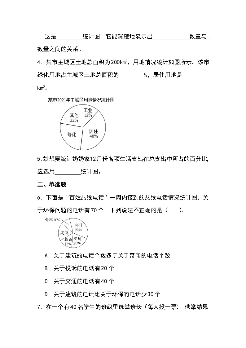 北师大版六年级上册1.扇形统计图 同步练习02