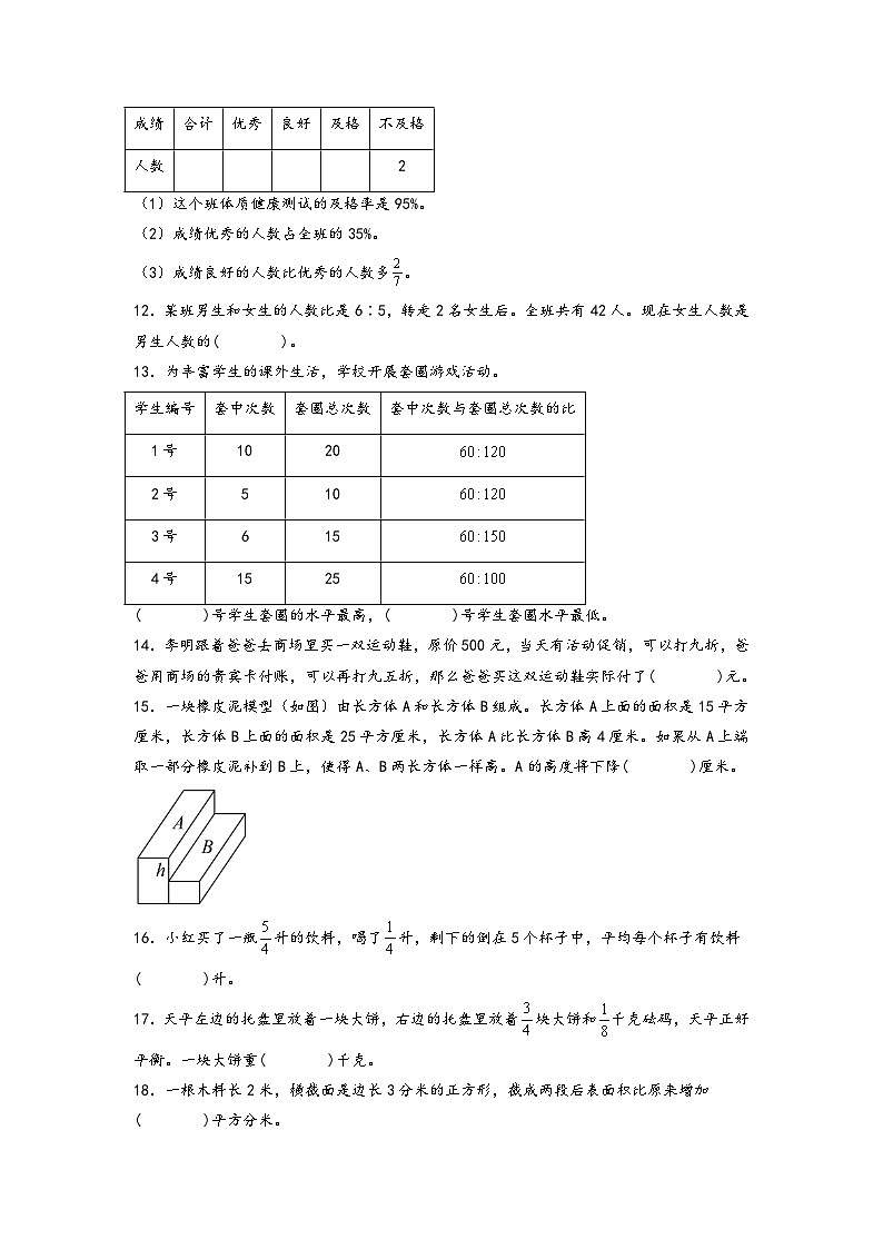 （期末典型易错真题）专题2+填空题-江苏省南京市2023-2024学年六年级数学上册期末考试备考真题练（苏教版）02