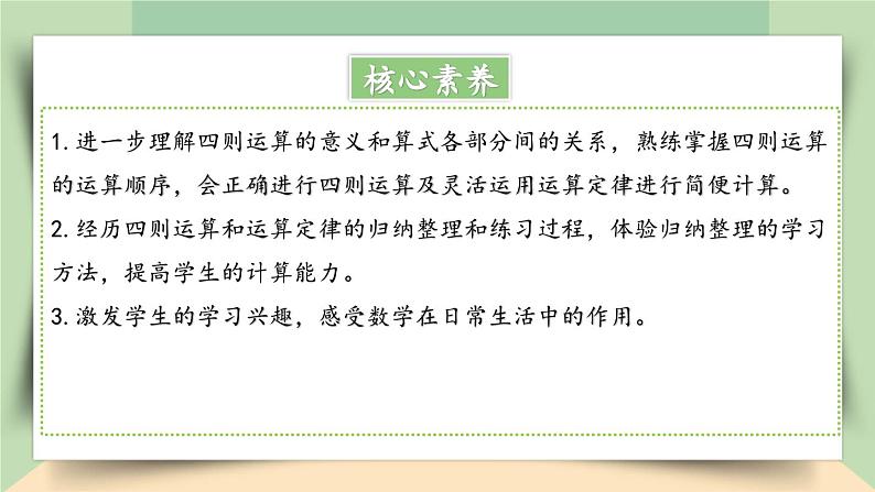 【核心素养】人教版小学数学四年级下册   10.1  数与代数（1）——四则运算及运算定律     课件+教案+导学案(含教学反思)02