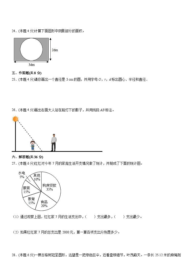 北师大版六年级上册数学期末测试卷（含详细解析）第3页