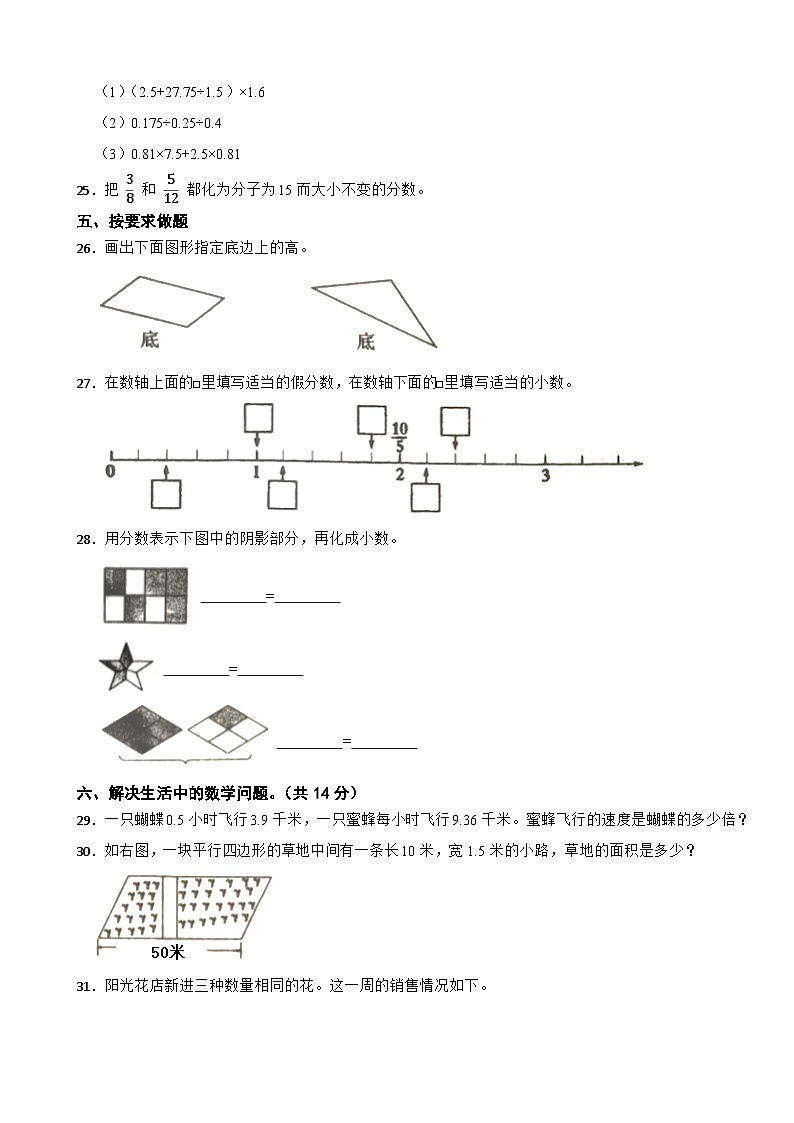 吉林省长春市榆树市2020-2021学年五年级上学期数学期末试卷第3页
