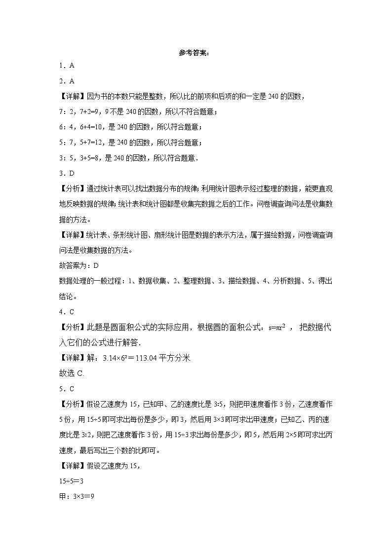 期末考前冲刺卷-2023-2024学年六年级数学上册期末考前冲刺卷（人教版）03