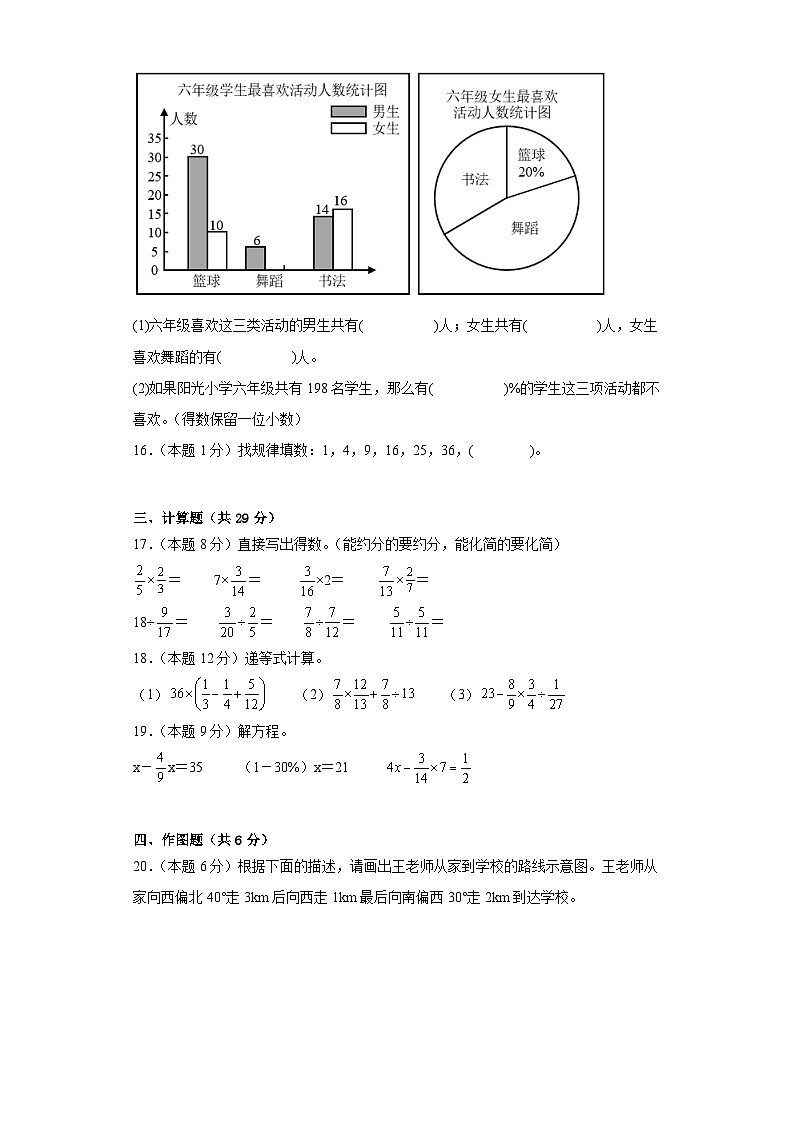 期末提高测试（试题）-六年级上册数学人教版03