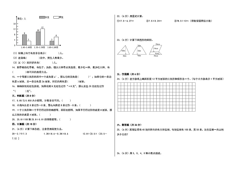 （期末押题）2023-2024学年五年级数学上册期末考试满分冲刺押题卷（苏教版）第2页