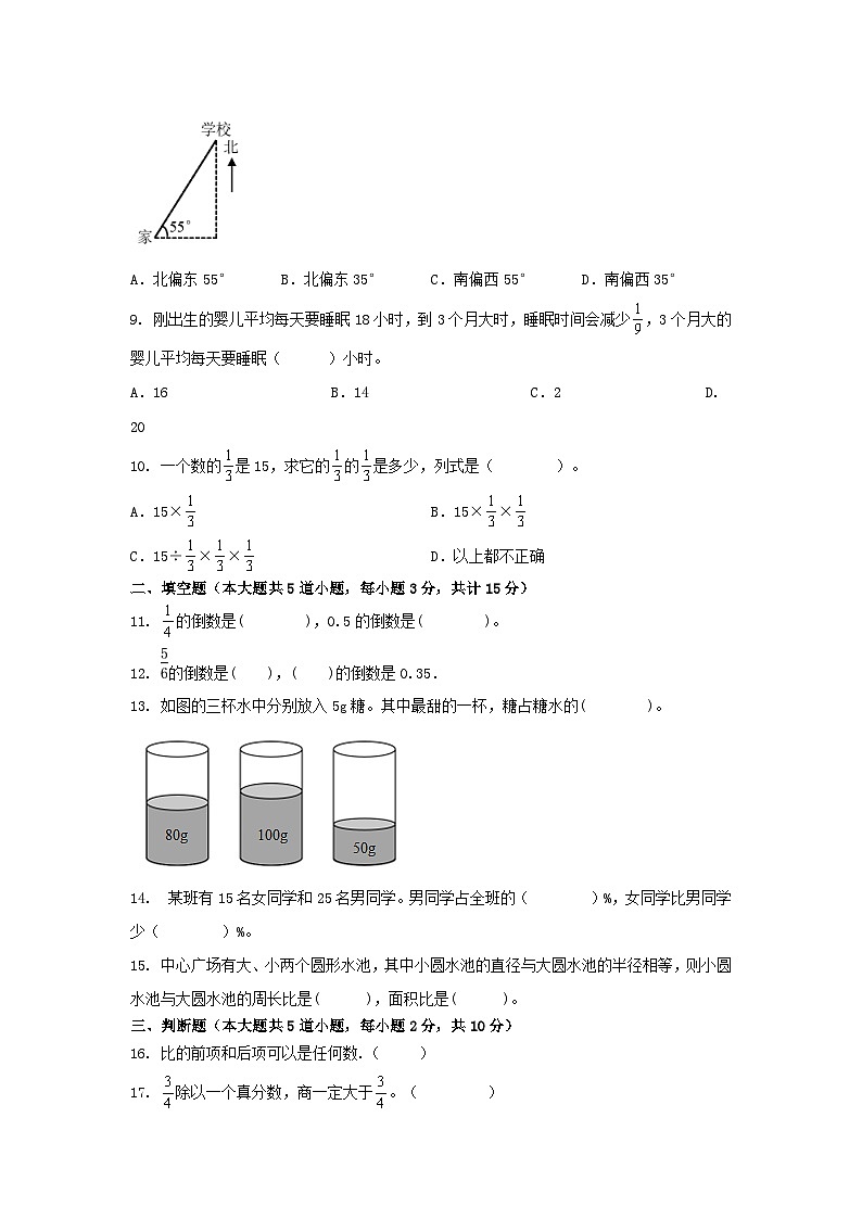 2023-2024学年期末综合习题(试题)-六年级上册数学人教版.2第2页