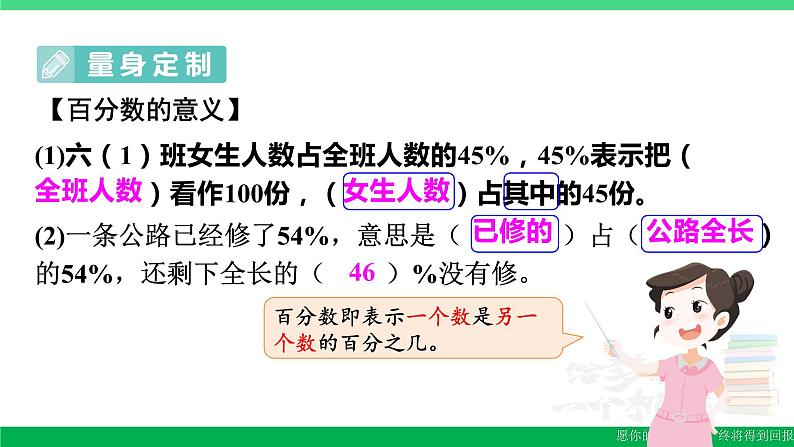 六年级数学上册期末复习11百分数的意义读写百分数分数小数互化课件新人教版04