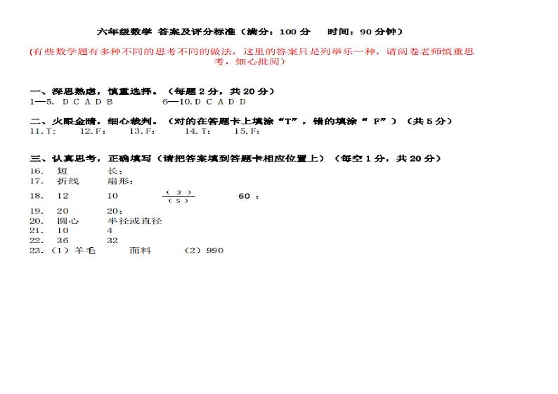 广东省深圳市坪山区2023-2024学年六年级上学期期末数学试卷03