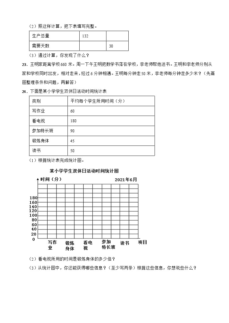山东省淄博市沂源县2020-2021学年三年级下学期期末数学试卷第3页