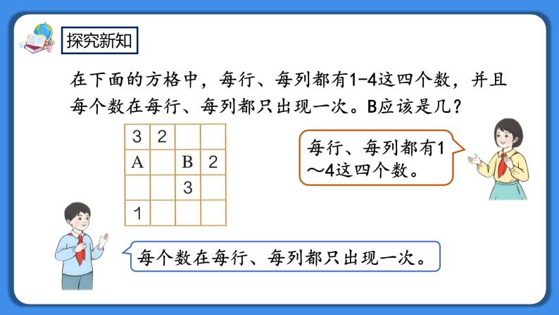 人教版小学数学二年级下册9.2《方格填数问题》PPT课件+教学设计+同步练习04