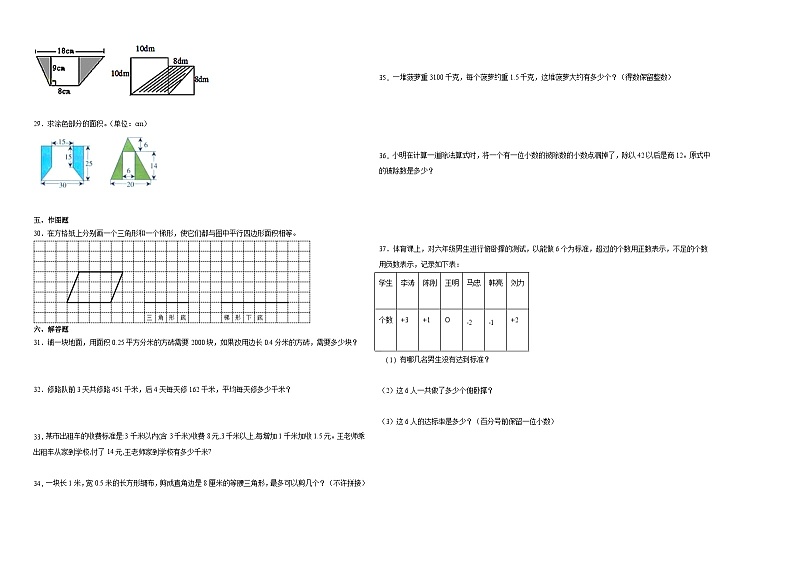 江苏省2023-2024学年五年级上学期数学高频易错期末预测卷（苏教版）第2页