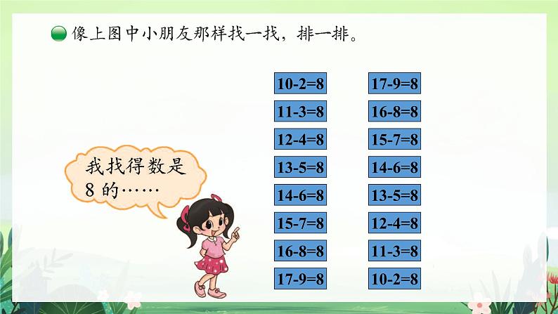 北师大版小学数学1下 一.加与减（一）做个减法表.第七课时 课件05