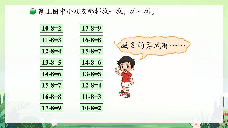 北师大版小学数学1下 一.加与减（一）做个减法表.第七课时 课件07