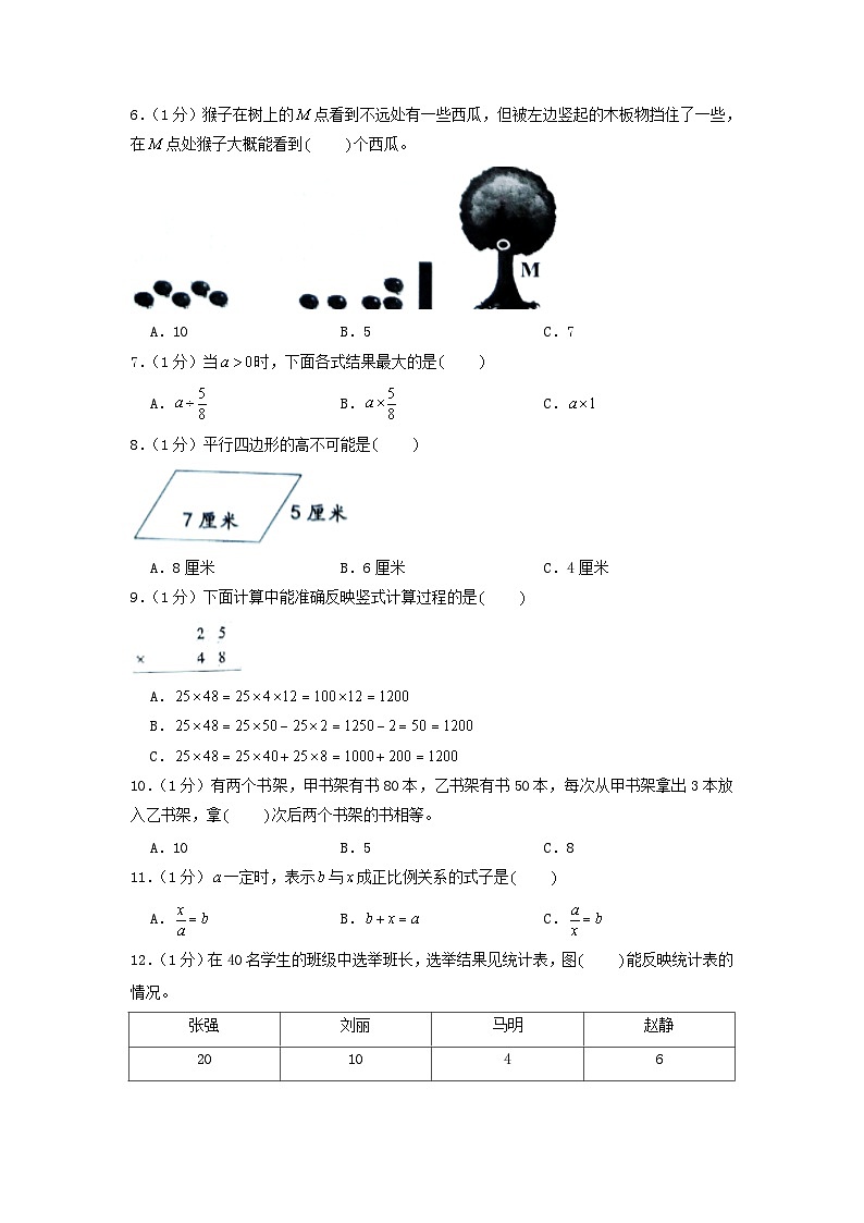 2021-2022年江苏省南京市高淳区六年级下册期末数学试卷及答案第2页