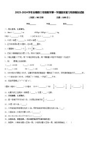 2023-2024学年会理县三年级数学第一学期期末复习检测模拟试题含答案