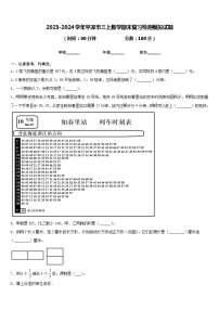 2023-2024学年平凉市三上数学期末复习检测模拟试题含答案