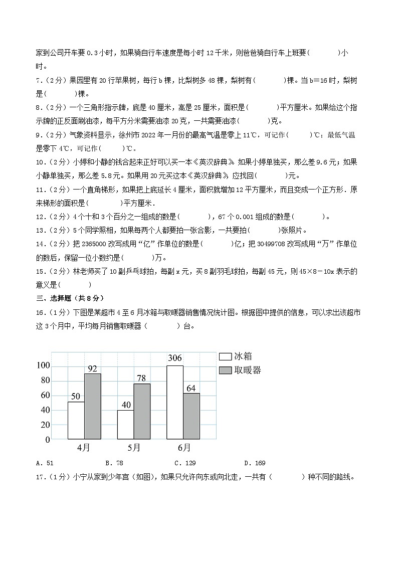 （无锡卷）江苏省无锡市2023-2024学年五年级上学期期末考试质量调研数学试卷一（苏教版）02