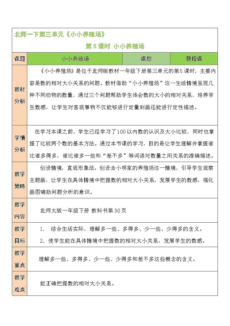 第5课时 小小养殖场教案01