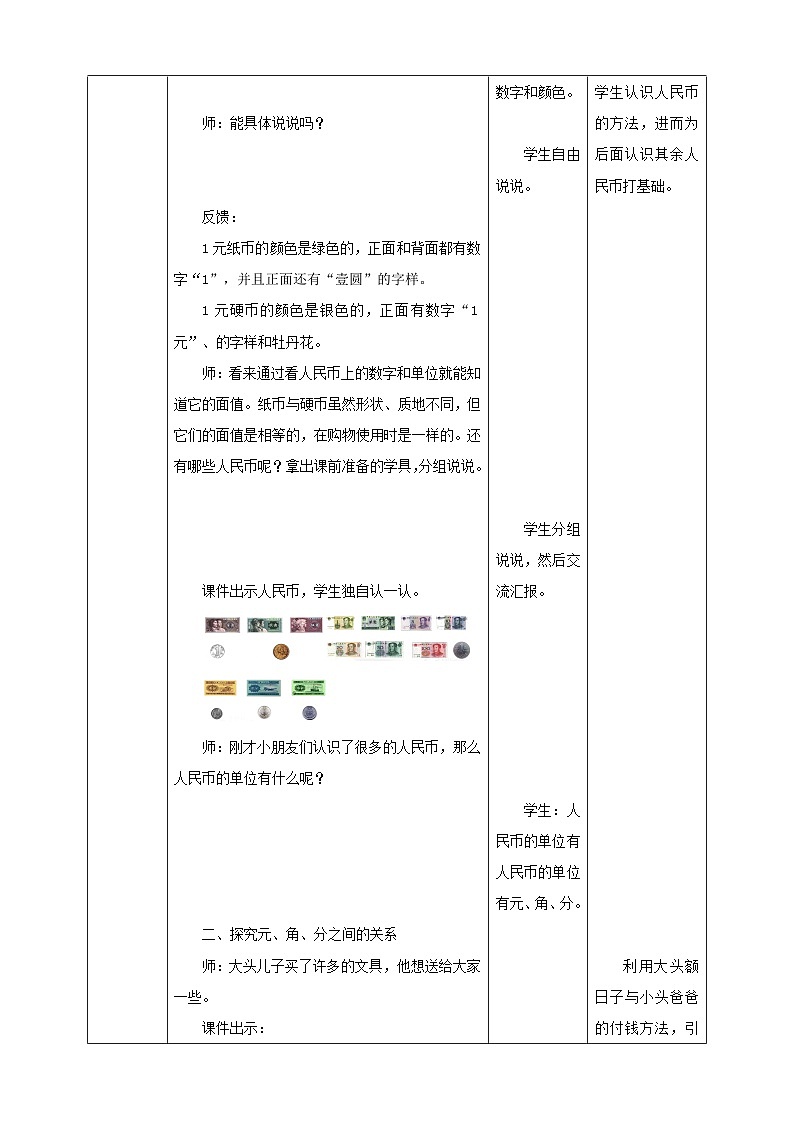 《认识人民币（一）》教学设计03