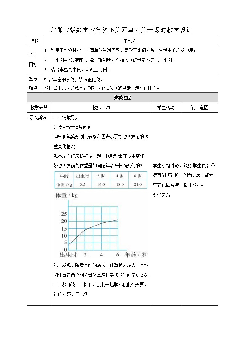 4.4 正比例  教案01