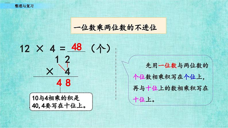 西师大版数学三年级上册课件教学第二单元一位数乘两位数、三位数的乘法2.17整理与复习06