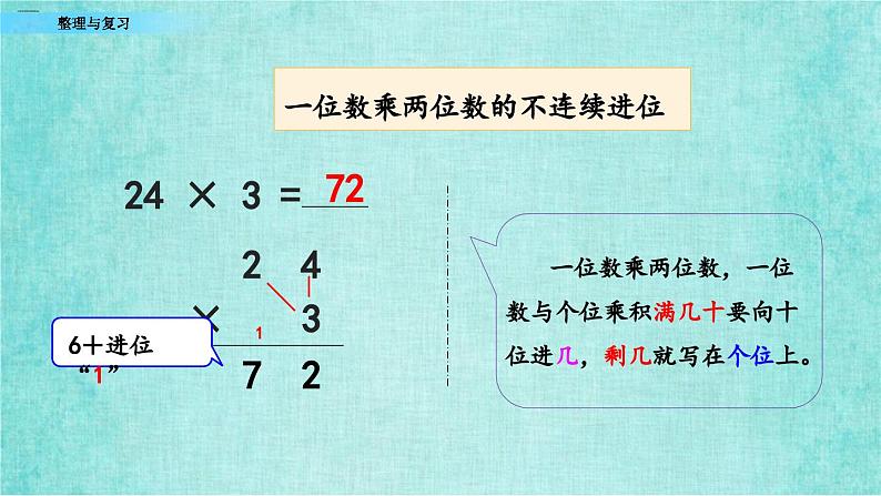 西师大版数学三年级上册课件教学第二单元一位数乘两位数、三位数的乘法2.17整理与复习07