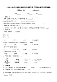 2023-2024学年昭通市昭阳区三年级数学第一学期期末复习检测模拟试题含答案