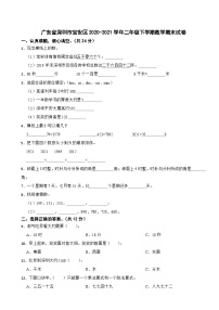 广东省深圳市宝安区2020-2021学年二年级下学期数学期末试卷