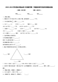 2023-2024学年清远市阳山县三年级数学第一学期期末教学质量检测模拟试题含答案