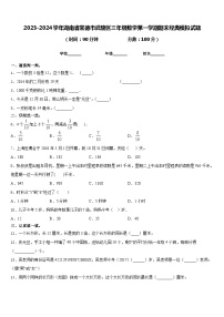 2023-2024学年湖南省常德市武陵区三年级数学第一学期期末经典模拟试题含答案