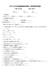 2023-2024学年湖南省郴州市宜章县三上数学期末检测试题含答案