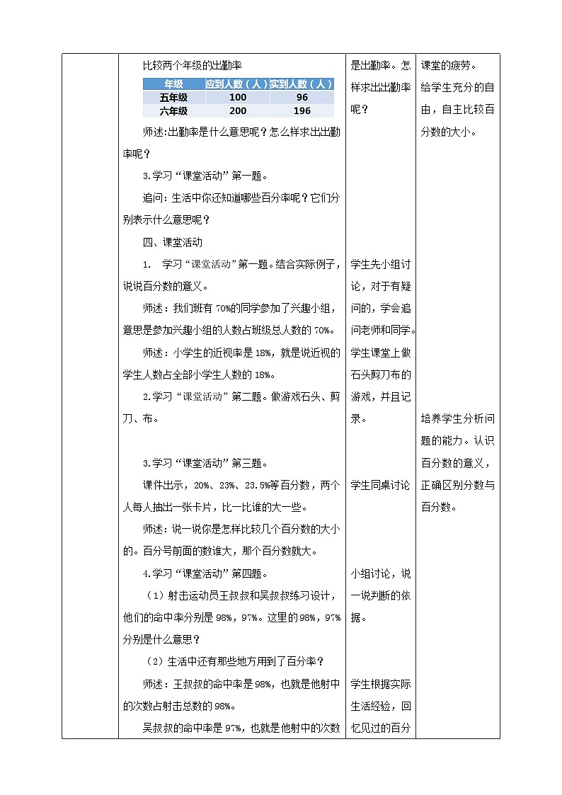西师大版数学六下1.1百分数的意义（教案）02