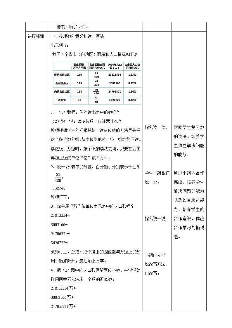 六下第五单元第一课时数的认识1（教学设计）第2页