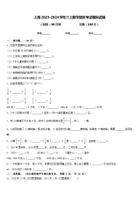 上海2023-2024学年三上数学期末考试模拟试题含答案