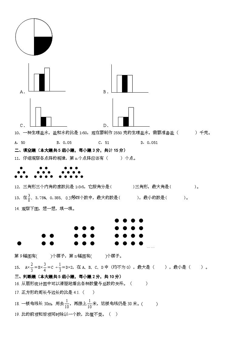 人教版六年级上册数学期末复习练习（无答案）第2页