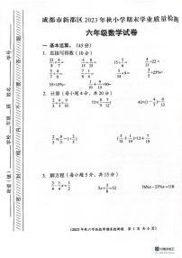 四川省成都市新都区2023-2024学年六年级上学期数学期末质量检测