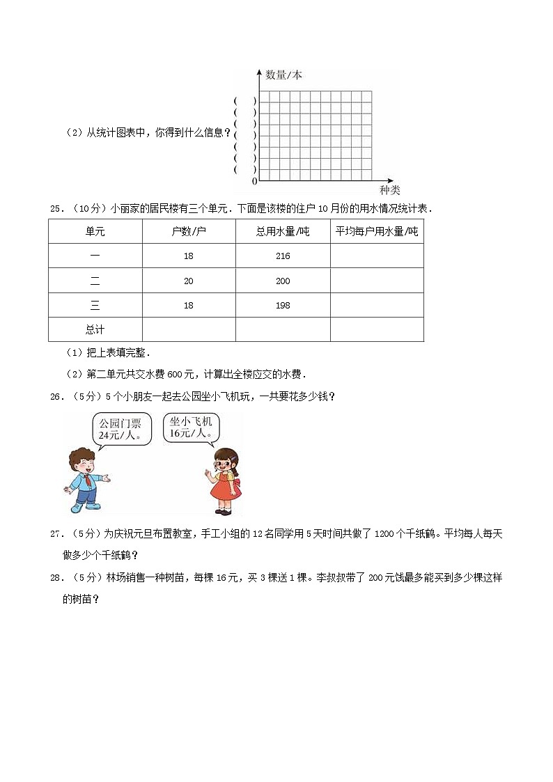 2022-2023学年河北省沧州市四年级上学期期末数学真题及答案第3页