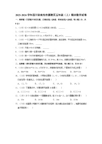 四川省南充市嘉陵区2023-2024学年五年级上学期期末数学试卷