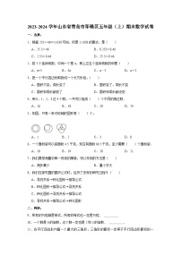 山东省青岛市即墨区2023-2024学年五年级上学期期末数学试卷