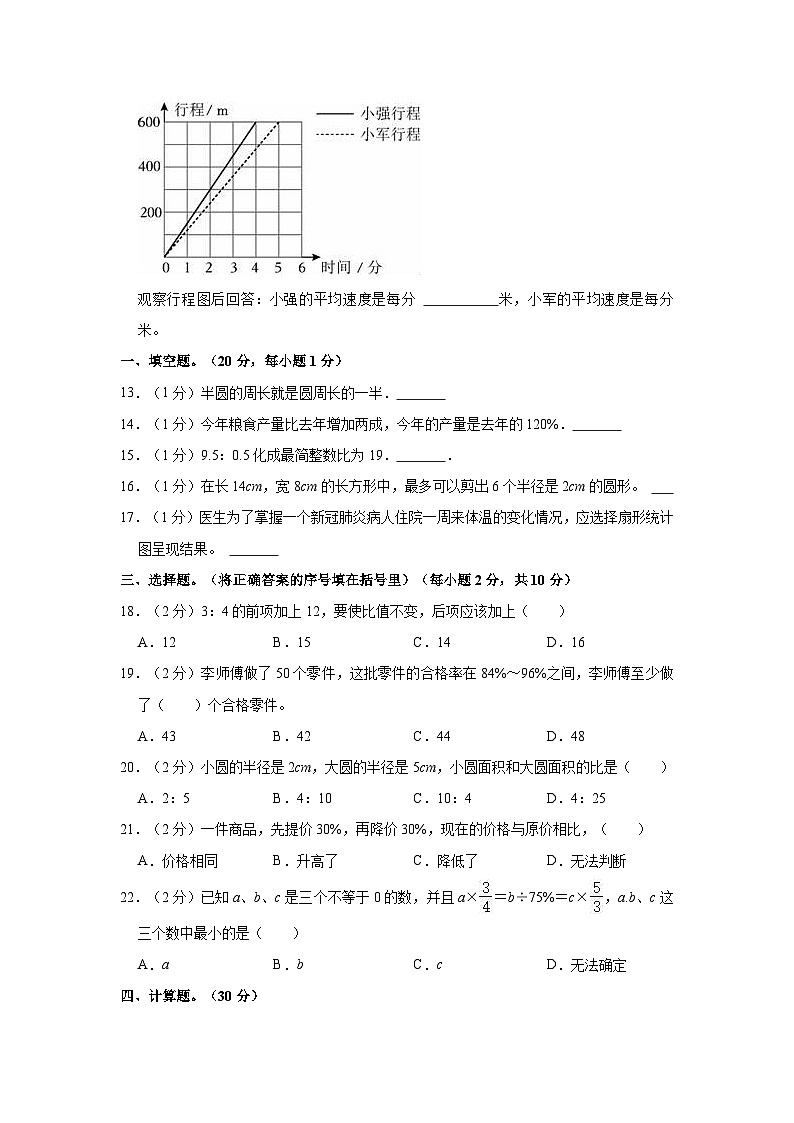 2022-2023学年陕西省渭南市华州区六年级（上）期末数学试卷02