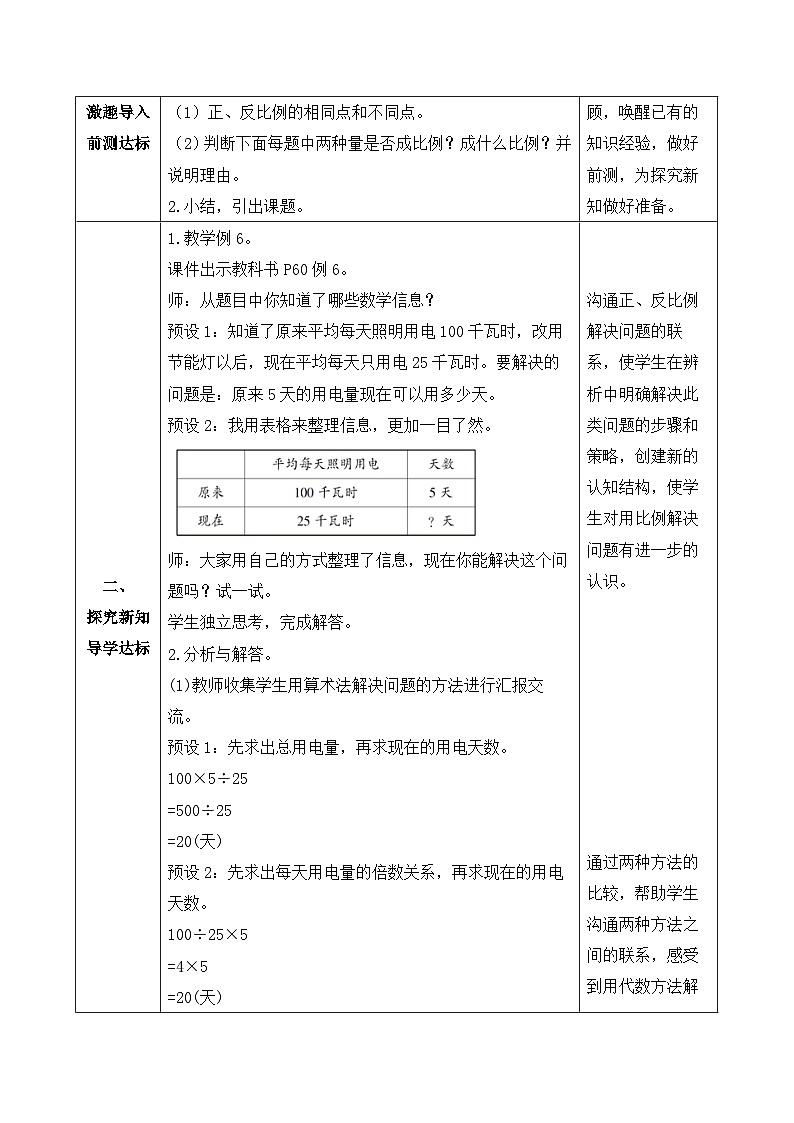 【核心素养】人教版数学六年级下册-4.3.6 用反比例解决问题 课件+教案+作业+学案02