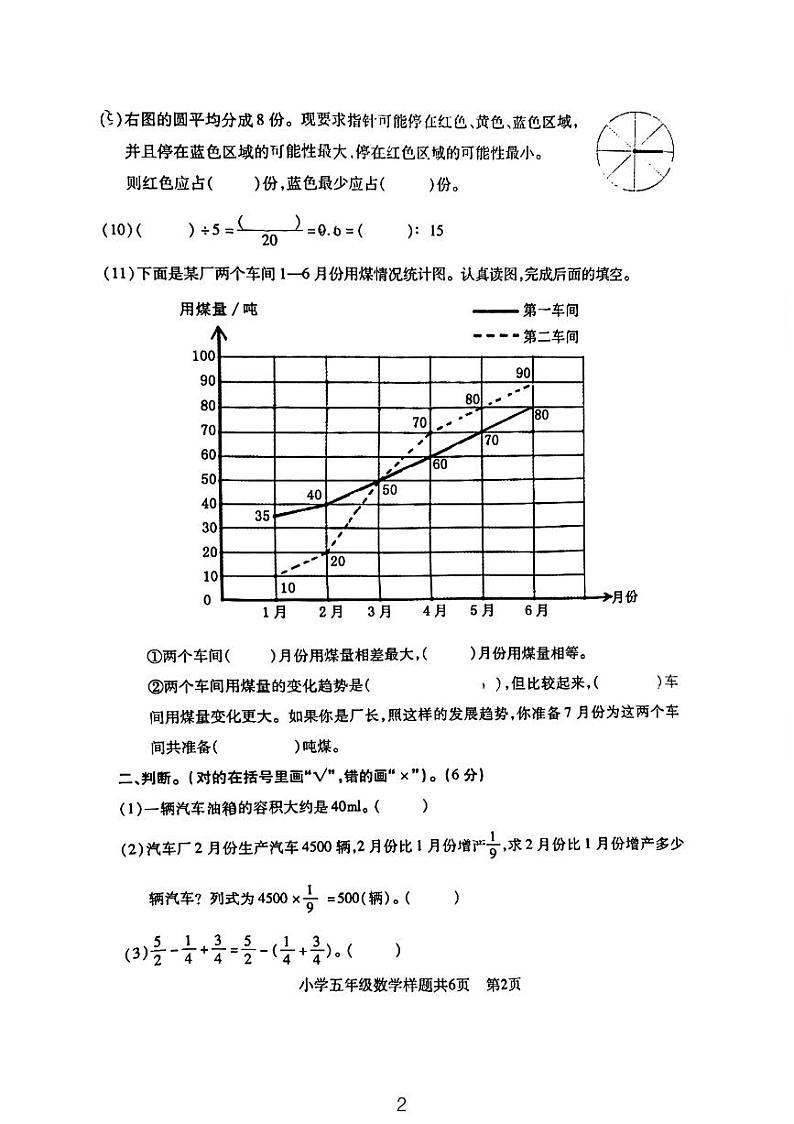 山东省泰安市泰山区省庄镇指挥小学2023-2024学年五年级上学期期末数学试题02