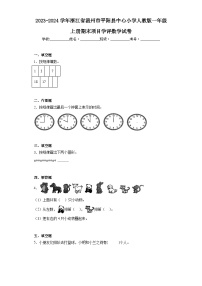 2023-2024学年浙江省温州市平阳县中心小学人教版一年级上册期末项目学评数学试卷